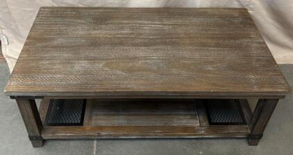 Modern Wooden Coffee Table / 26&rdquo; L x 48&rdquo; W x 18&rdquo; H
