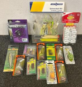 Spinner Bait Kit, Spider Wire, Panfish Popper Assortment, Spinners, And So Much More Bait!!