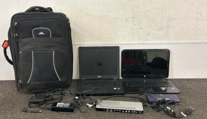 Dell Inspiron 1200, HP Pavilion Laptop, Black Suitcases, Cables, And More