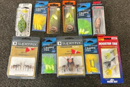 Crappie Jigs, Dry Fly Assortment, Spinners, And More