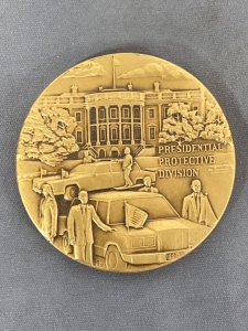 Presidential Protective Division Brass Toned Medallion