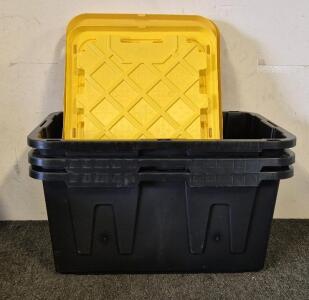(3) Commander Storage Tote 27Gal With Lids