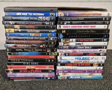 Assortment of DVDs( Kill Bill, King Kong, Happy Feet, Ice Age, Easy A, The Last Samurai, Bulletproof Monk, There's Something About Marry, And Much More!)