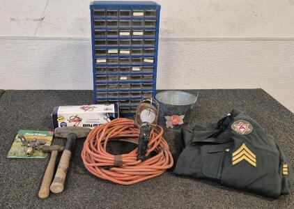 Extension Cord, Extension Cord with Light(Works), Hammer(2), For Air Pump, Small Tool Storage, Decor Bucket, Military Jacket, Sprinkler