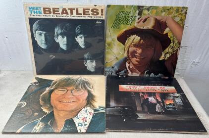 Vintage The Beatles, Elton John, & John Denver Vinyl Records