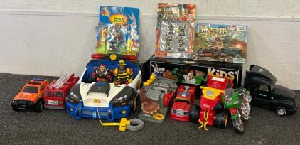 Toy Center- Including Toy Cop Cars, Firefighter Truck, Fourwheeler, Dirt Bike, And More!!