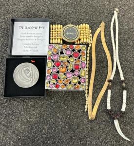 Vintage Jewelry!!! Jewelry Box With Earrings, Belts, Necklaces And More