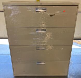 Beige Filing Cabinet H 4&rsquo; 2&rdquo; W 3&rsquo; 6&rdquo; L 1&rsquo; 7&rdquo;