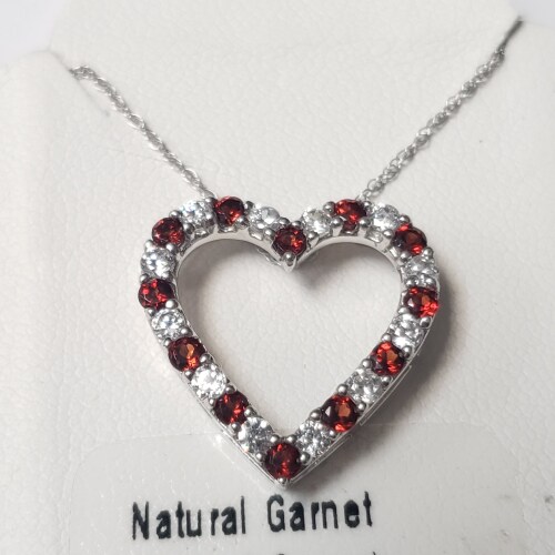 $160 Silver Garnet 18" Necklace