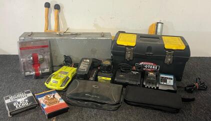 Adjustable Roller Stand, Porter Cable Saw, Toolbox, Batteries & Battery Chargers, Door Handle & Deadbolt & More