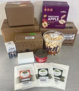 Packaged Foods Including Bobos Stuff&rsquo;d Oat Bites (30Ct), Freeze Dried Apple, Muscle Mac Microwaveable Mac N Cheese, Double Chocolate Cherry Cookies, Partake Gluten Free Cookies & More