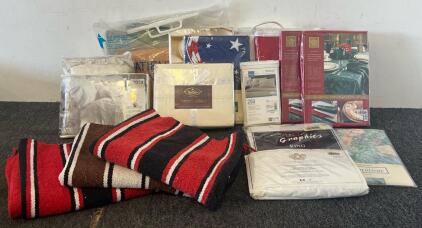 Linens Including Tablecloths, Placemats, Bedsheets, Pillow Covers & Floormats