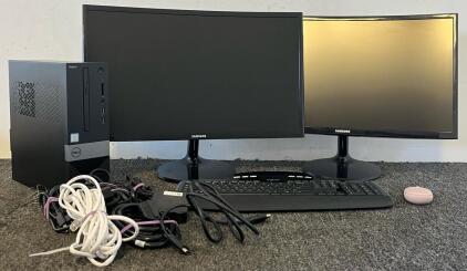 (2) Samsung Computer Monitors (22&rdquo;x13&rdquo;), Dell Vostro 3471 Computer, Logitech Keyboard & Mouse