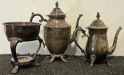 Vintage / Antique Silver-Plated Coffee / Teapots & Stand