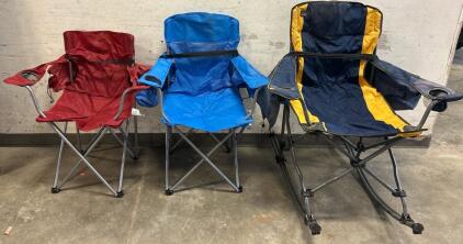 Ozark Trail Mesh Chair, Mac Sports Rocking Chair, Ozark Trail Folding Chair, And Reclining Chair