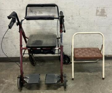 Step Ladder And Rolling Walker