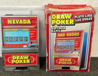 Vintage Las Vegas Royal Flush 5000 Electronic Draw Poker Coin Bank