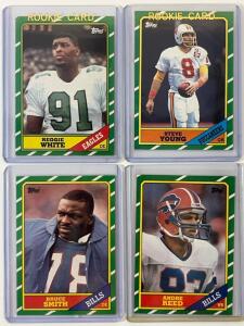 Collectable Sports Cards 1986 Rookies Reggie White, Steve Young, Bruce Smith, Andre Reed (Authenticity Unverified)