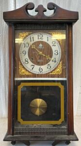 Antique Mantle Clock / 5&rdquo; L x 12&rdquo; W x 24&rdquo; H