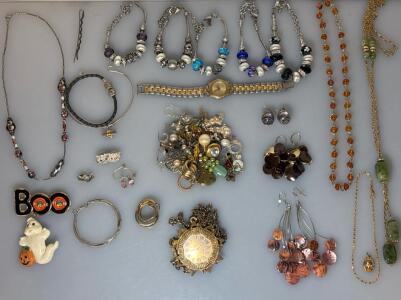 Variety Of Jewelry Including Necklaces, Earrings, Bracelets, And More
