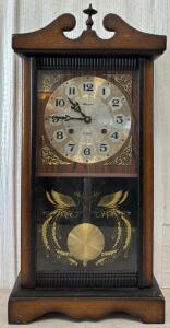 Antique Mantle Clock / 5&rdquo; L x 12&rdquo; W x 24&rdquo; H
