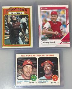 Collectable Johnny Bench Sport Cards Including Dick Allen White Socks