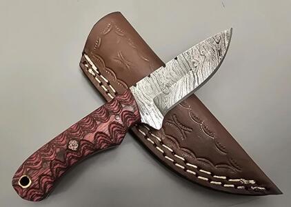 Handmade Damascus Steel Knife With Sheath