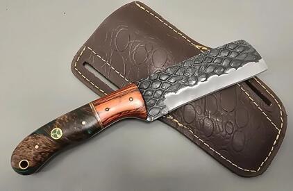 Handmade Carbon Steel Bull Butter Knife With Leather Sheath