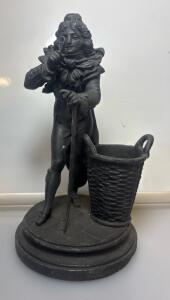 French Antique Bronze Clock Sculpture Potentially By Samuel Marti