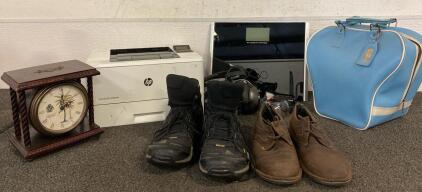 Miscellaneous Lot Including, Hp Laser Jet Pro M404dn Printer, Working Bathroom Scale, Bowling Ball And Bag, And More
