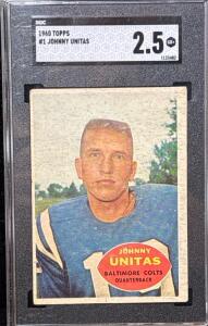 960 Topps #1 Johnny Unitas Football Card, Graded SGC 2.5