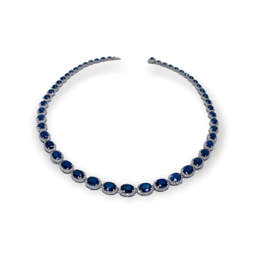 $34,726 Value, 14K Sapphire & Diamond Necklace