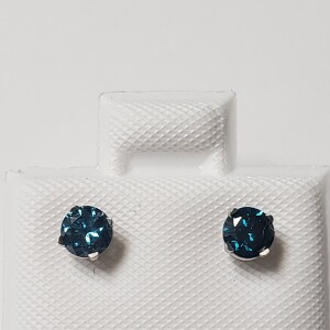 $1230 14K Treated Blue Diamond(0.42ct) Earrings