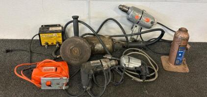Vintage Black And Decker Corded Drill, Fido Shock Deterrent Electric Fence Controller, Angle Grinder, And More