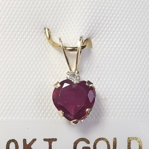 $400 10K Ruby(1ct) Diamond(0.03ct) Pendant