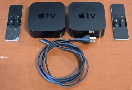 (2) Apple TV (4th Gen, 32 GB) w/ Wireless Siri Remote (Only One Power Cable) / +$200 Value! [TV NOT INCLUDED]
