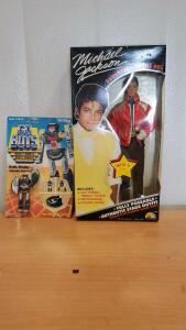 1984 Michael Jaskson Doll and Go Bots Die Cast Metal Toy