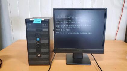 Hanns-G Computer Monitor And HP 280 G1 Tower