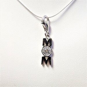 $100 Silver Cz "Mom" 18" Necklace