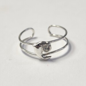 Silver Cz Toe Ring