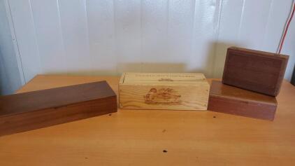(4) Wooden Chest Box