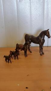 (4) Vintage Brass Horses