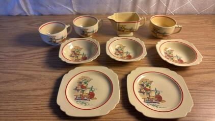 Assorted Dishes From Homer Laughlin &ldquo;Hacienda&rdquo; Series (2) Small Plates (3) Small Bowls (3) Cups (1) Gravy Boat