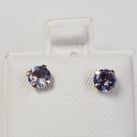 $200 10K Tanzanite And Fresh Water Pearl 2In1 Earrings