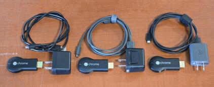 (3) Google Chromecast Full HD Media Streaming Devices [TV NOT INCLUDED]