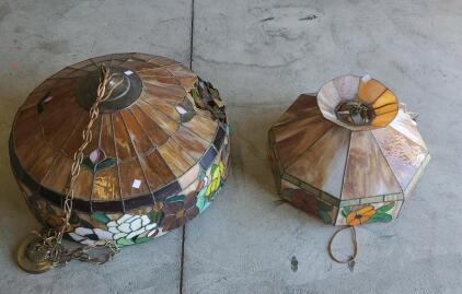 (2) Stained Glass Vintage Ceiling Lights