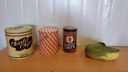Vintage Shawnee Pottery Corn King Covered Casserole Dish And More