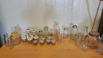 Assorted Canning Jars, Vintage Milk Bottles And More