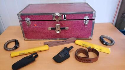 Metal Trunk With Hunting Accessories