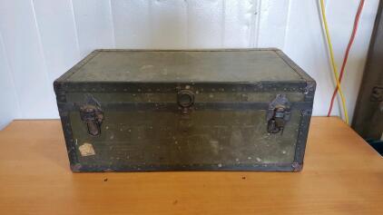 Green Metal Trunk 30 5/8"x17"x13"